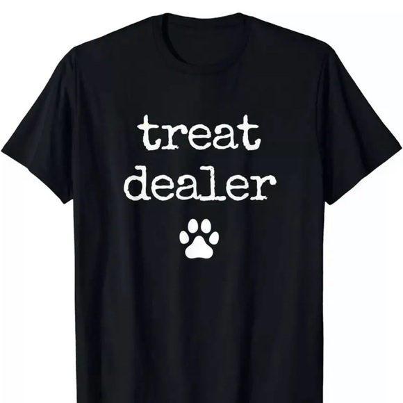TREAT DEALER Dog Or Cat‎ Lover 100% Cotton Black Funny Tee T-Shirt Men’s Sz XXL - Picture 2 of 9